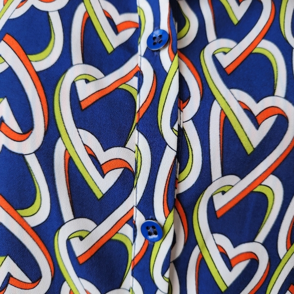 CAbi Amour Shirt Dress Duster Tunic Heart Graphic Sleeveless Button Down Large - Picture 7 of 14